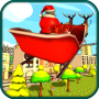 icon Flying Santa Christmas Gift 3D